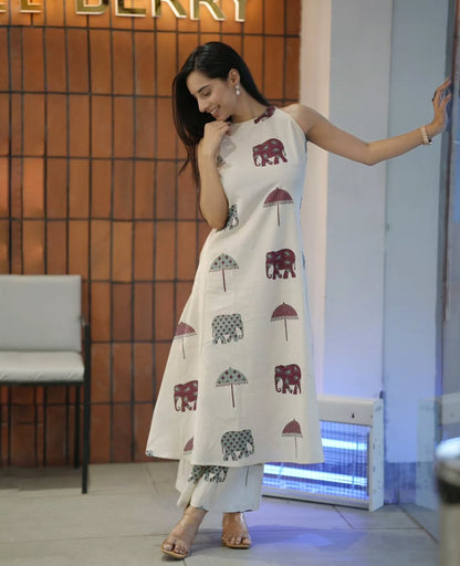 Elephant Floral Melody Cotton Co-ord Set