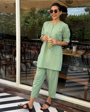 Iced Coffee Set in Matcha Green