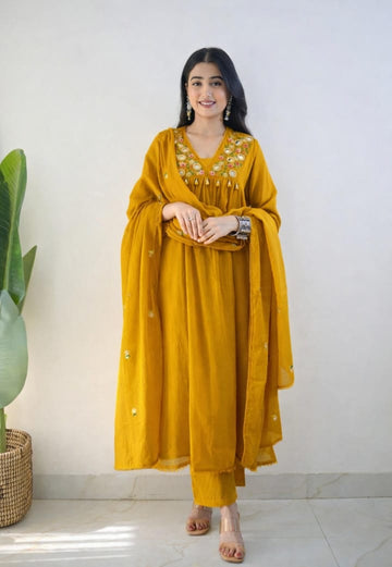 Mustard Super dyeing suit set