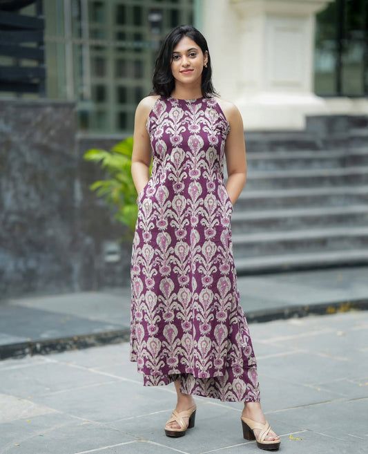 Sanganeri-inspired floral block print Co-ord Set