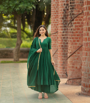 GREEN EMERALD ANARKALI SET