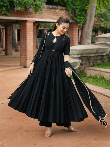 BLACK EMERALD ANARKALI SET