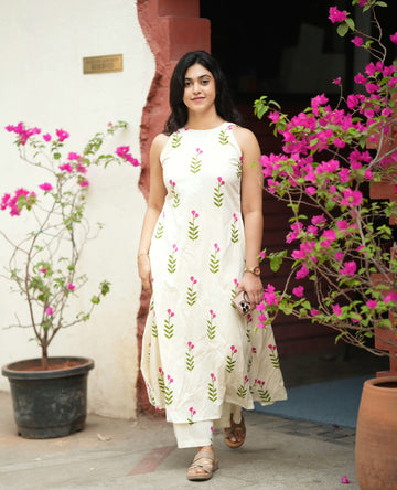 Meher Petal Grace Cream Co-ord Set