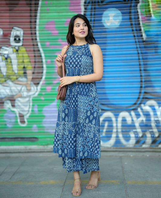 Indigo Charm print co-ord set