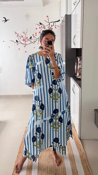 La Royale Hand Block Printed Cotton Co-ord Set