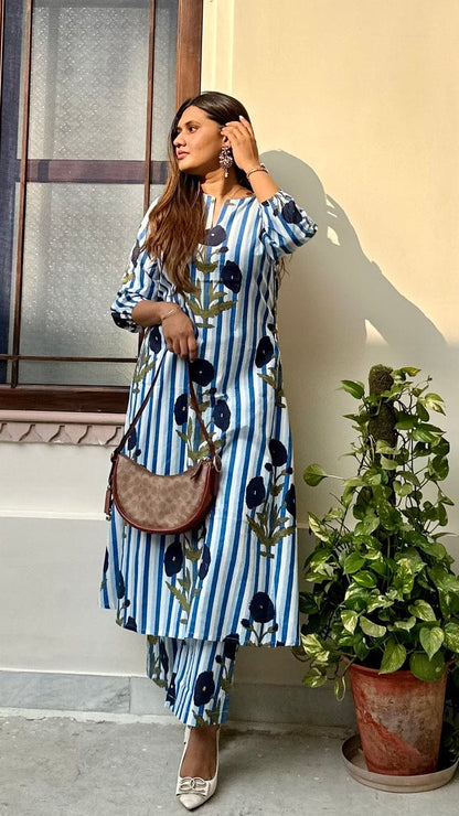 La Royale Hand Block Printed Cotton Co-ord Set