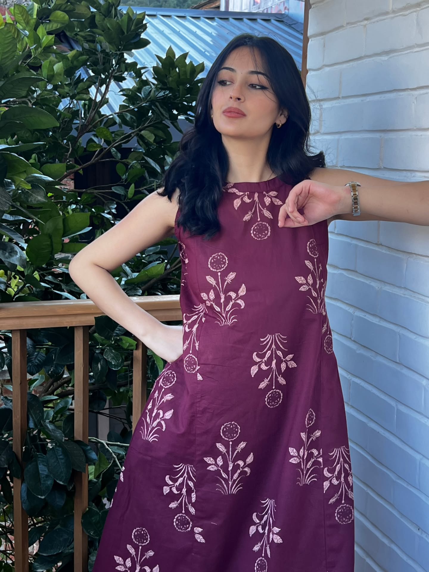 Maroon Handblock print co-ord set