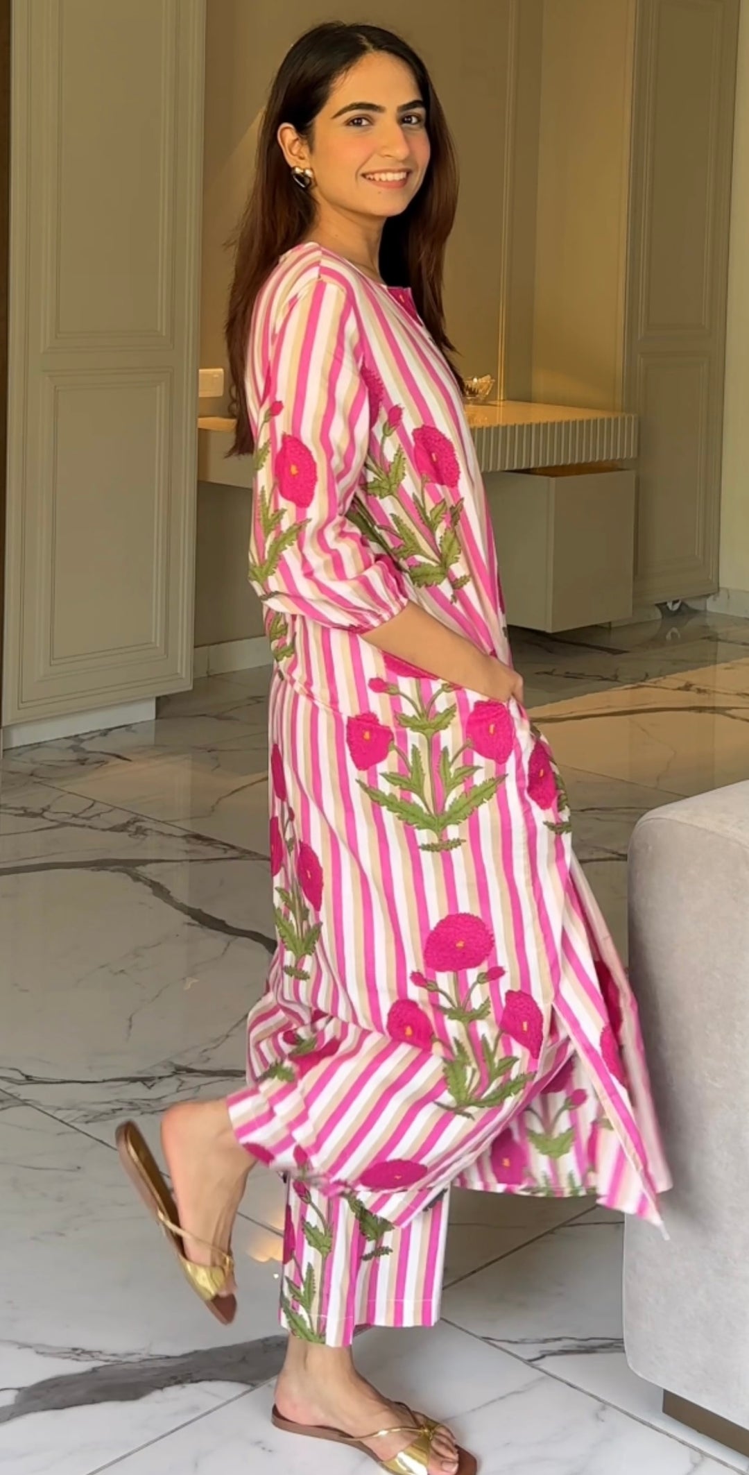 La Royale Hand Block Printed Cotton Co-ord Set