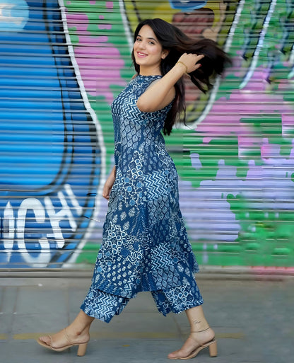 Indigo Charm print co-ord set