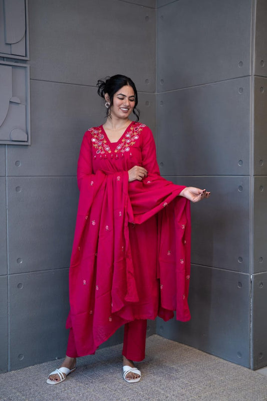 Rooh Maroon Suit Set